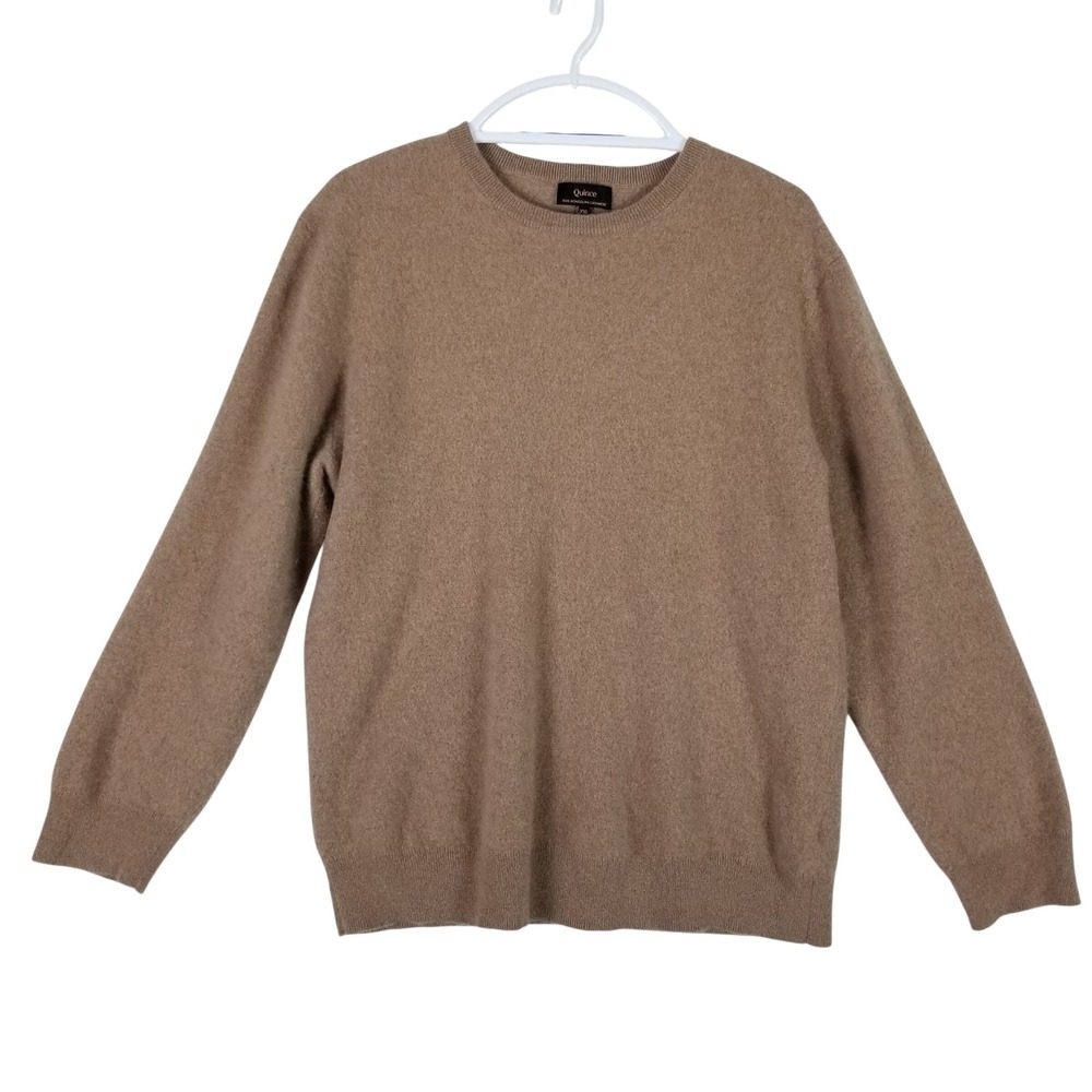 Quince Cashmere Sweater Womens XXL Brown Mongolian Crewneck Long Sleeve